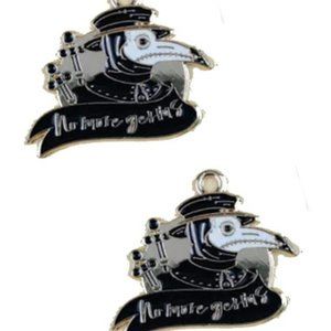 No Germs black plague earrings, Dangle earrings set. Unisex dangle earrings.